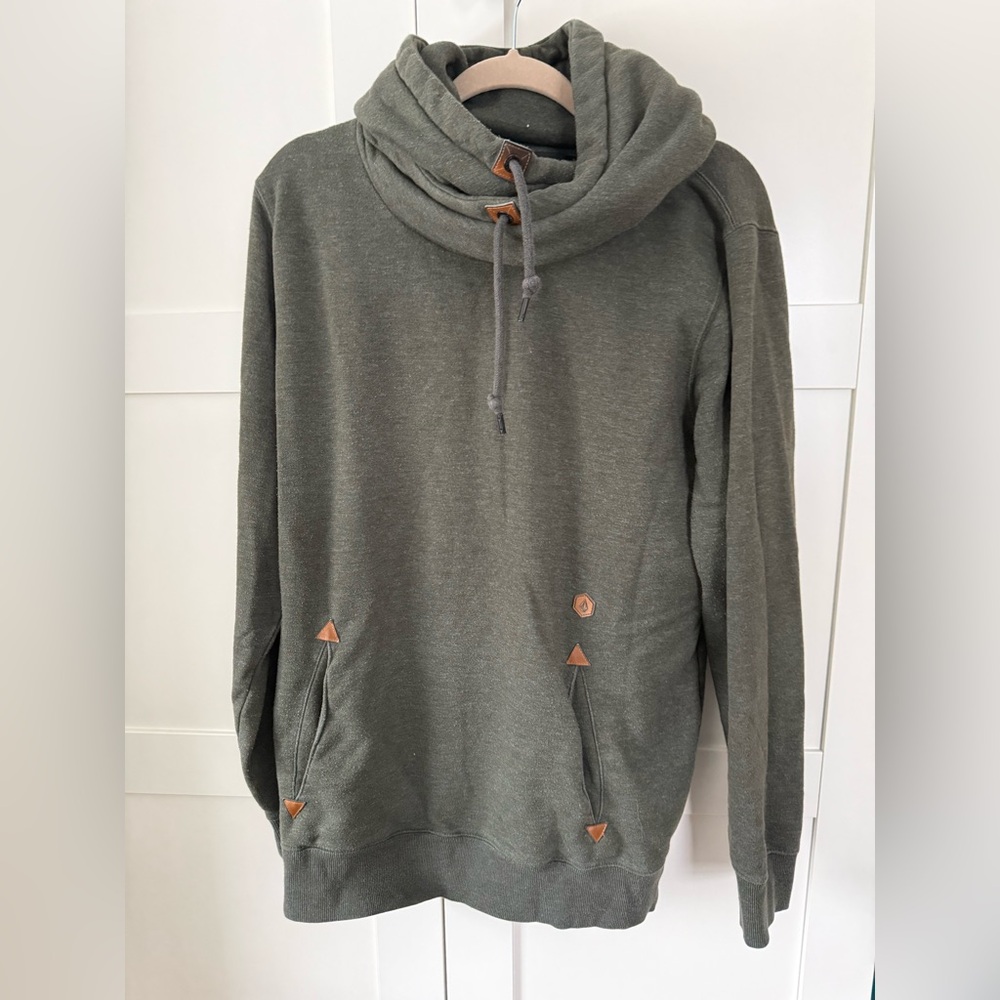 Olive Volcom Women's Tower Hooded Fleece Sweatshirt